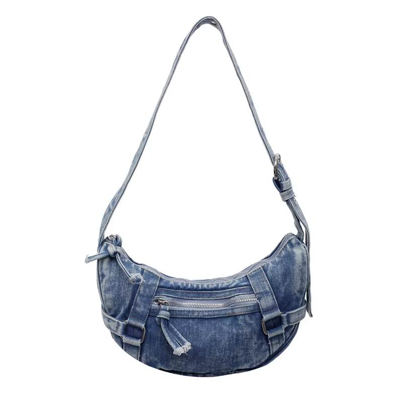 Sac bandoulière mini en jean délavé tendance