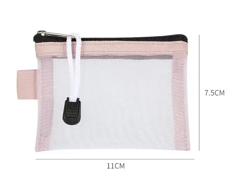Mini porte-monnaie en Nylon transparent à fermeture éclair
