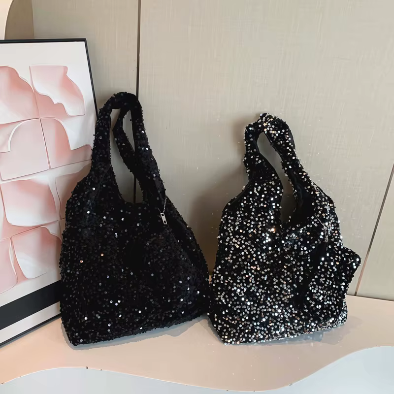 Sac fourre-tout à paillettes pour femme