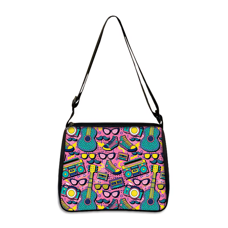 Sac à Main à Bandoulière avec Impression de Magnétophone