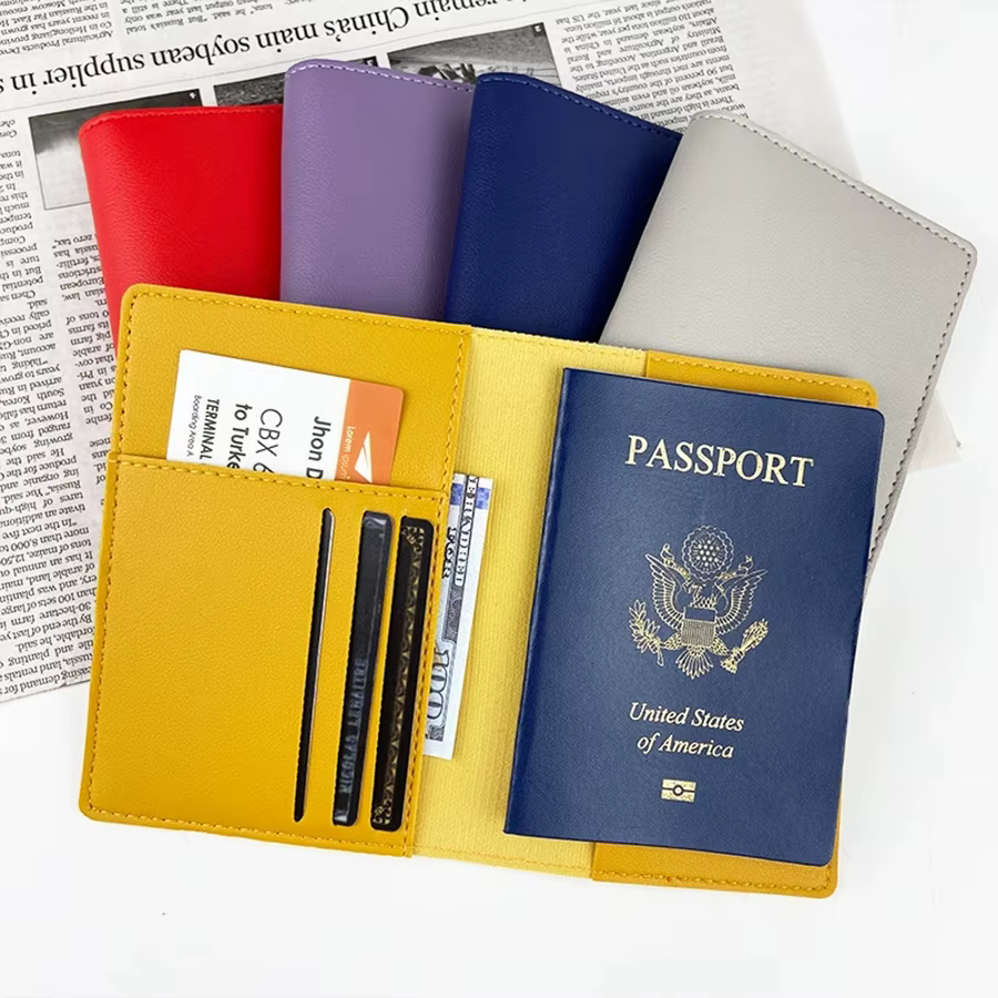 Housse de passeport personnalisée en cuir PU