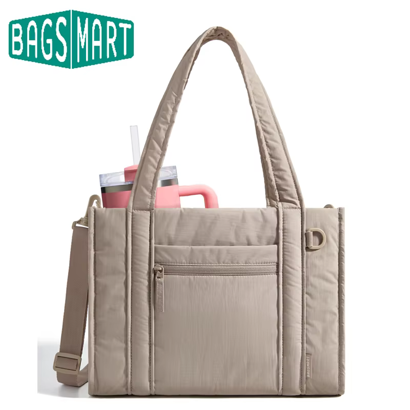 BAGSMART Sac fourre-tout pour femme pour voyage, travail, collège, grande capacité, décontracté, pour les déplacements, sac à bandoulière léger avec fermeture éclair