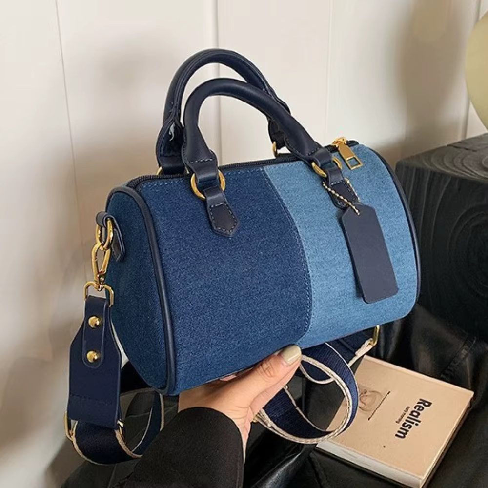 Patchwork Colorblock Mini sacs à main pour femmes Denim épaule