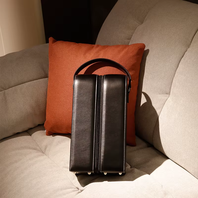 Sac cadeau élégant, fourre-tout à double fermeture éclair pour bouteille