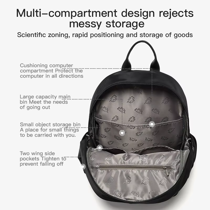 Fouvor avion cabine sac à dos sangles réglables grande capacité école sacs à dos ordinateur étanche décontracté