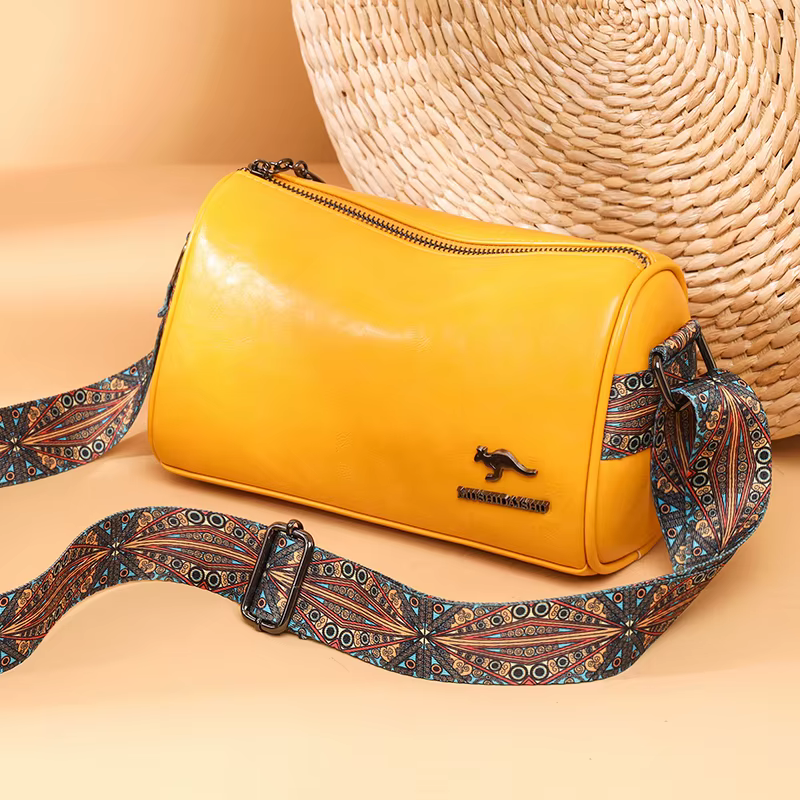 Sac à bandoulière en peau de mouton souple pour femme