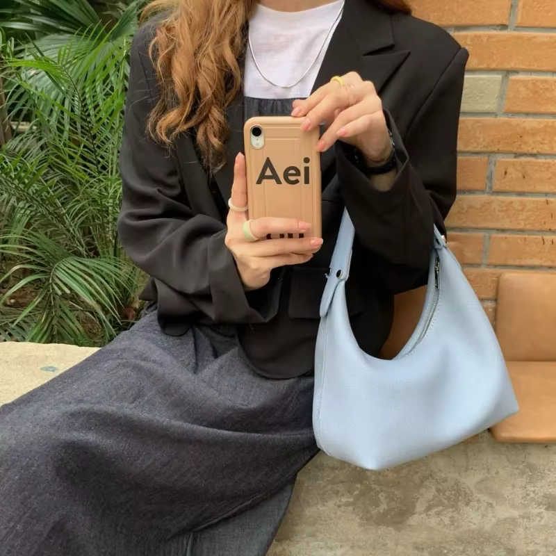 Femmes Vintage sous les bras sac en cuir PU souple Hobo sacs à bandoulière nouvelle couleur unie décontracté aisselle sac à main filles en plein air quotidien sac fourre-tout