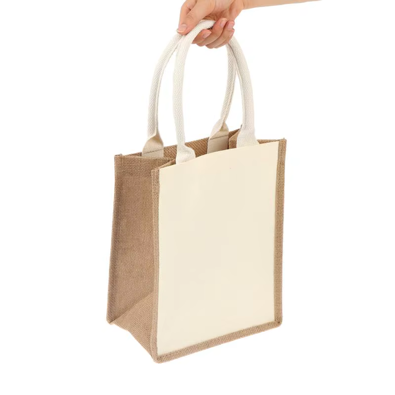 Sacs de courses en jute portables et réutilisables