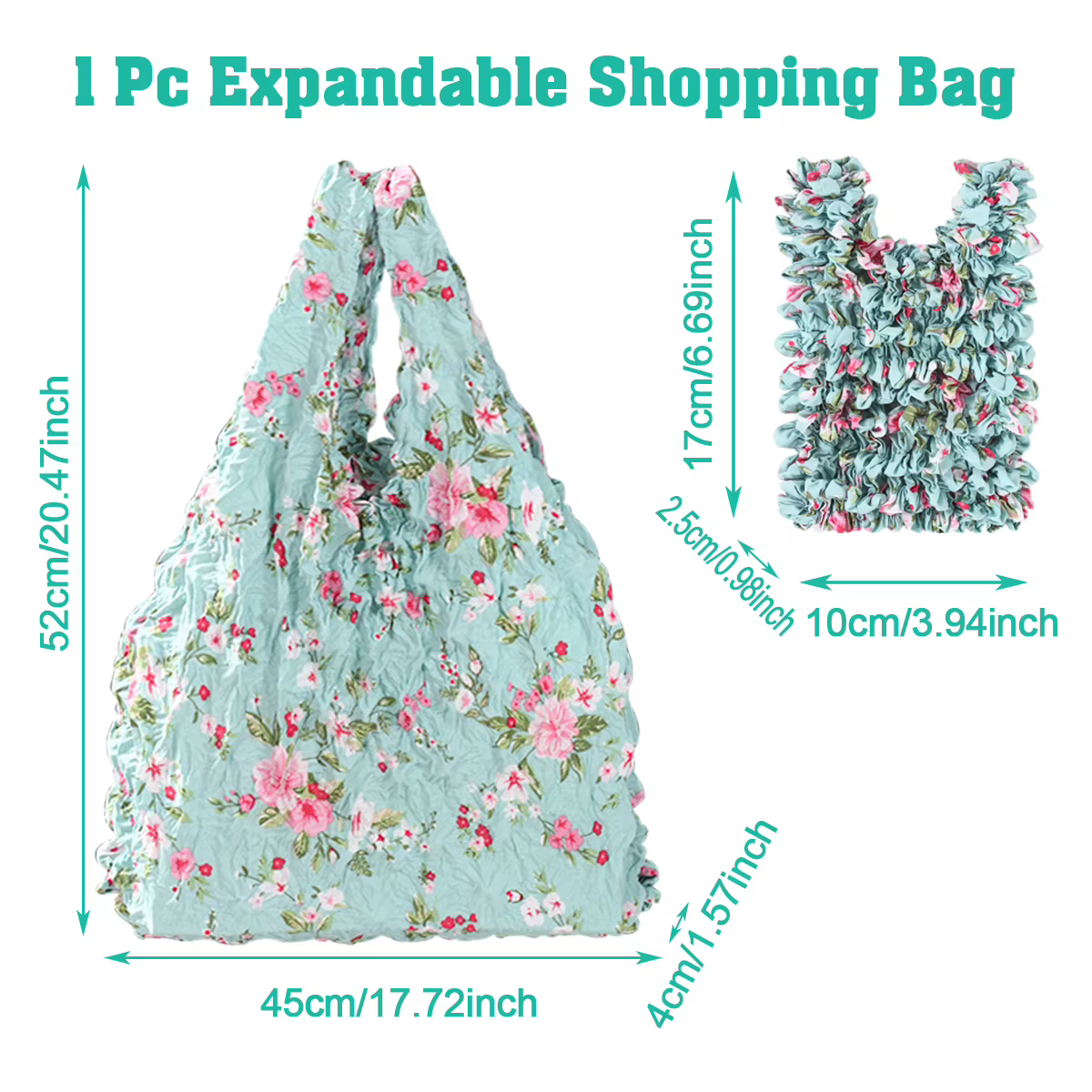 Sac de courses extensible plissé à bulles