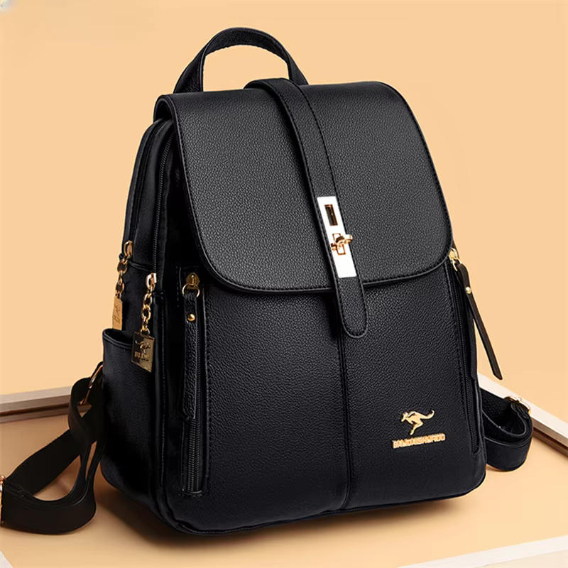 Sacs à Dos en cuir pour femmes de luxe pour filles Sac A Dos Sac à Dos décontracté noir Sac à Dos Vintage
