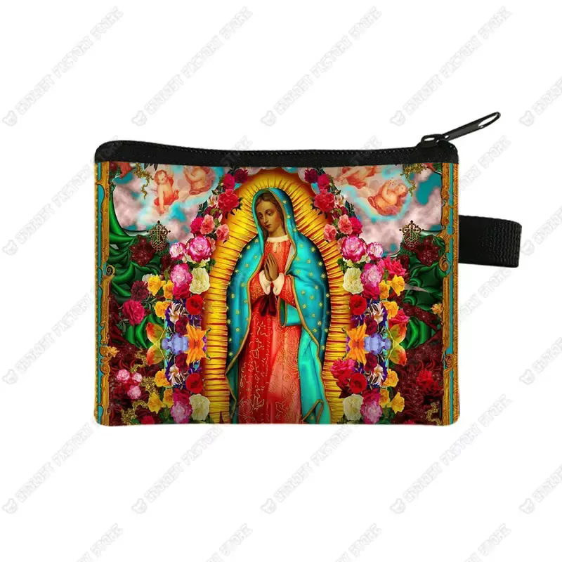 Saint Marie peinture à l'huile sac à monnaie Notre-Dame de Guadalupe vierge