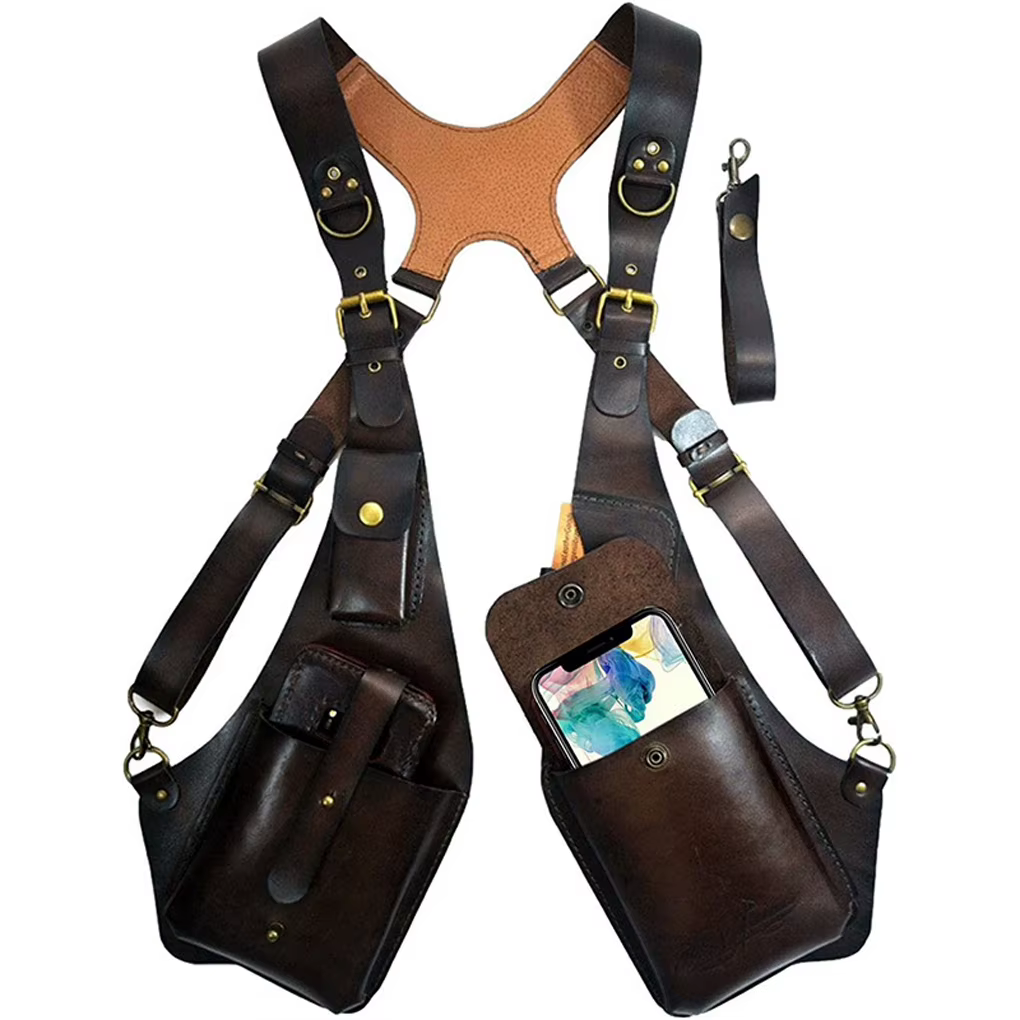 Style européen américain rétro en cuir PU bandoulière sous les bras sac