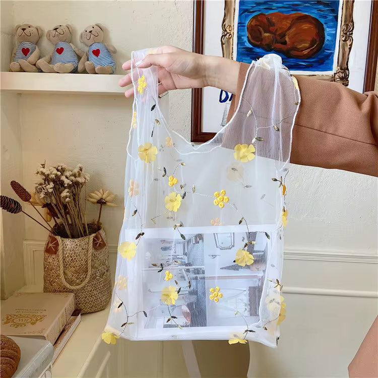 Sac à provisions pliable et réutilisable pour femme