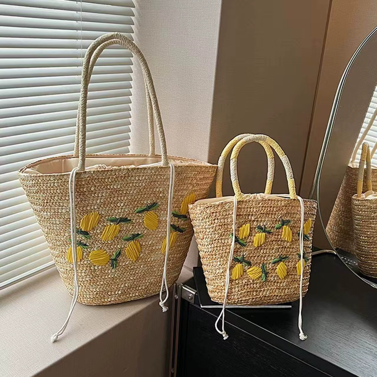 Sac en paille artisanal grande capacité