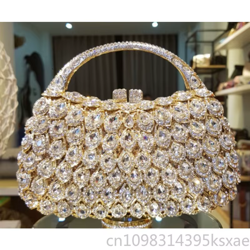 Pochette de soirée pour femme avec cristaux