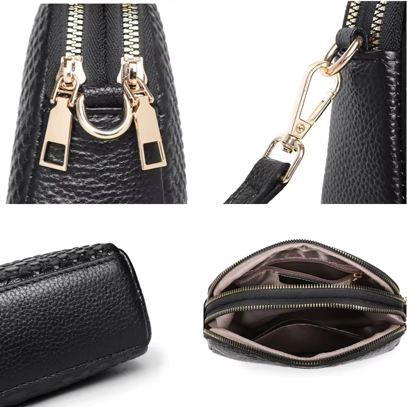 Sac à bandoulière en cuir véritable motif Crocodile pour femmes