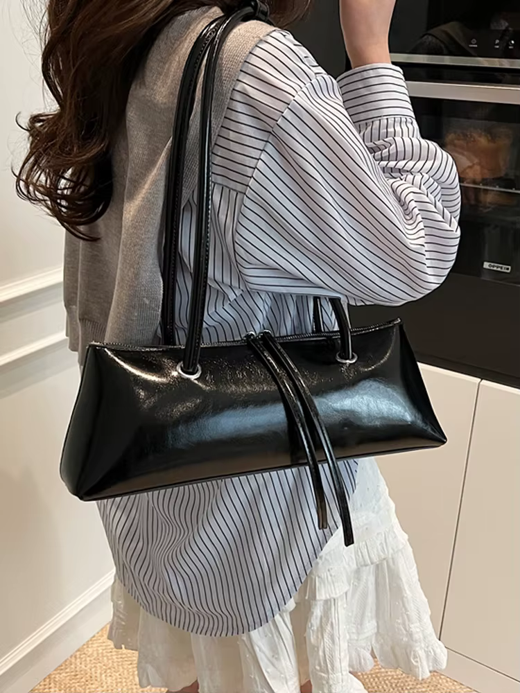 Sac à bandoulière rouge pour femmes, Version coréenne, sacs sous les bras simples et solides en cuir PU, sacs à main élégants pour rencontres, nouvelle collection 2025