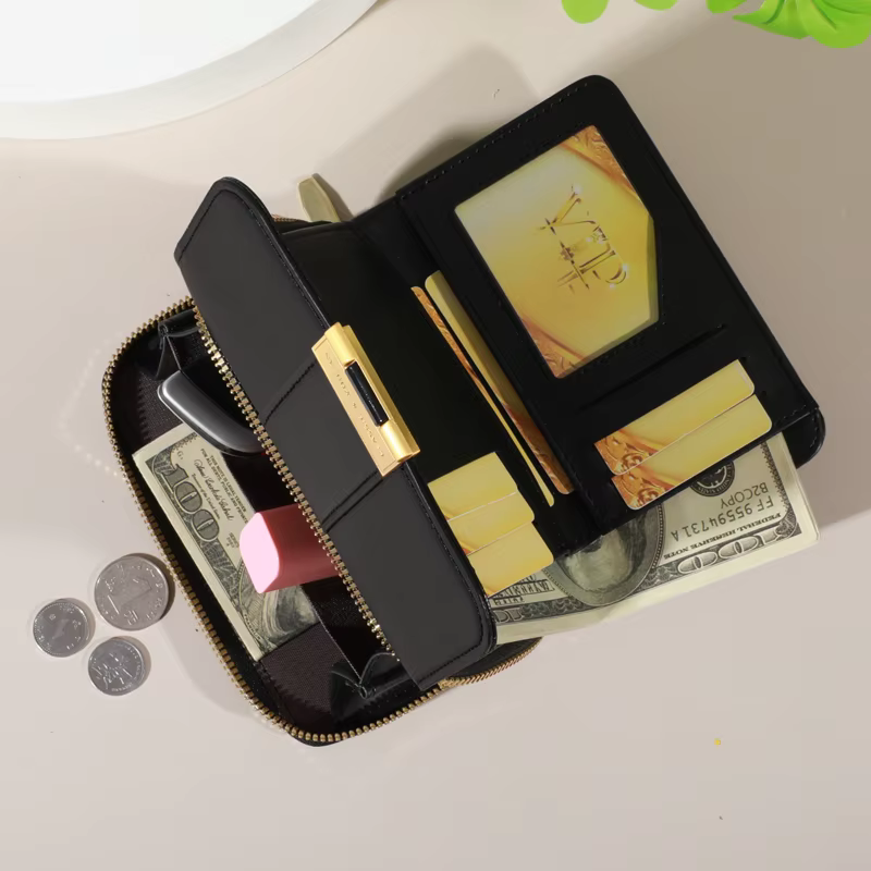 Sac à main en cuir PU avec fermeture éclair pour femme