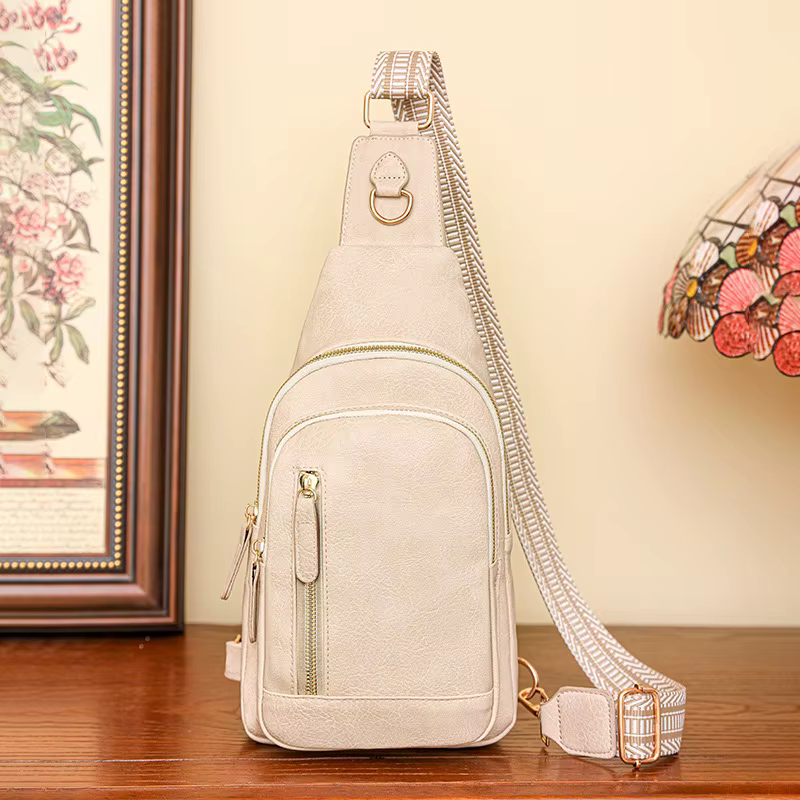 Sac de poitrine en cuir PU souple pour femme