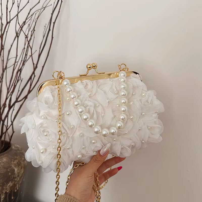 Sac de soirée à fleurs de Rose pour femmes
