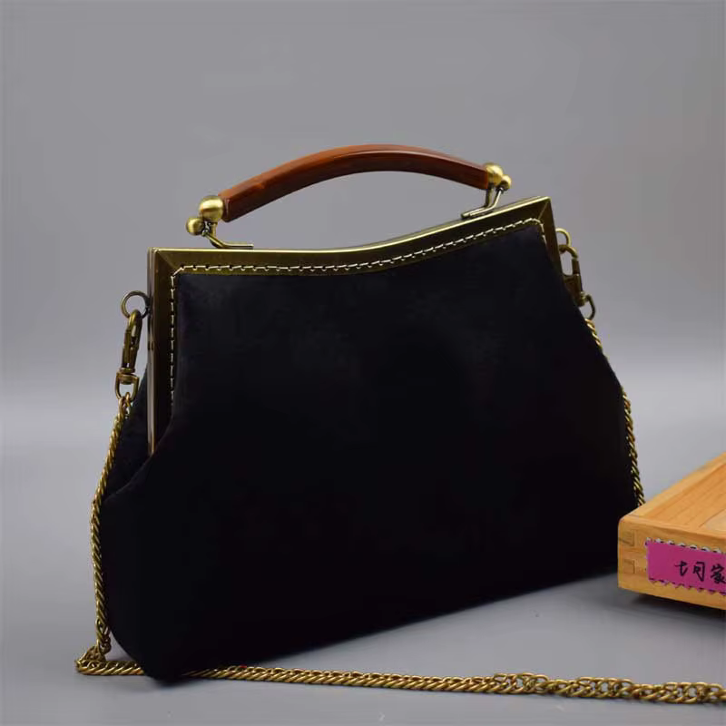 Classique Vintage noir sacs mère cadeau velours sac