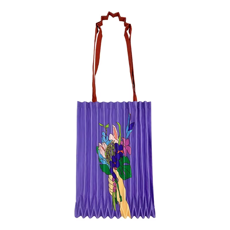 LANMREM 2025 nouveau sac à main plissé imprimé fleuri pour les femmes Style artistique français grande capacité sac