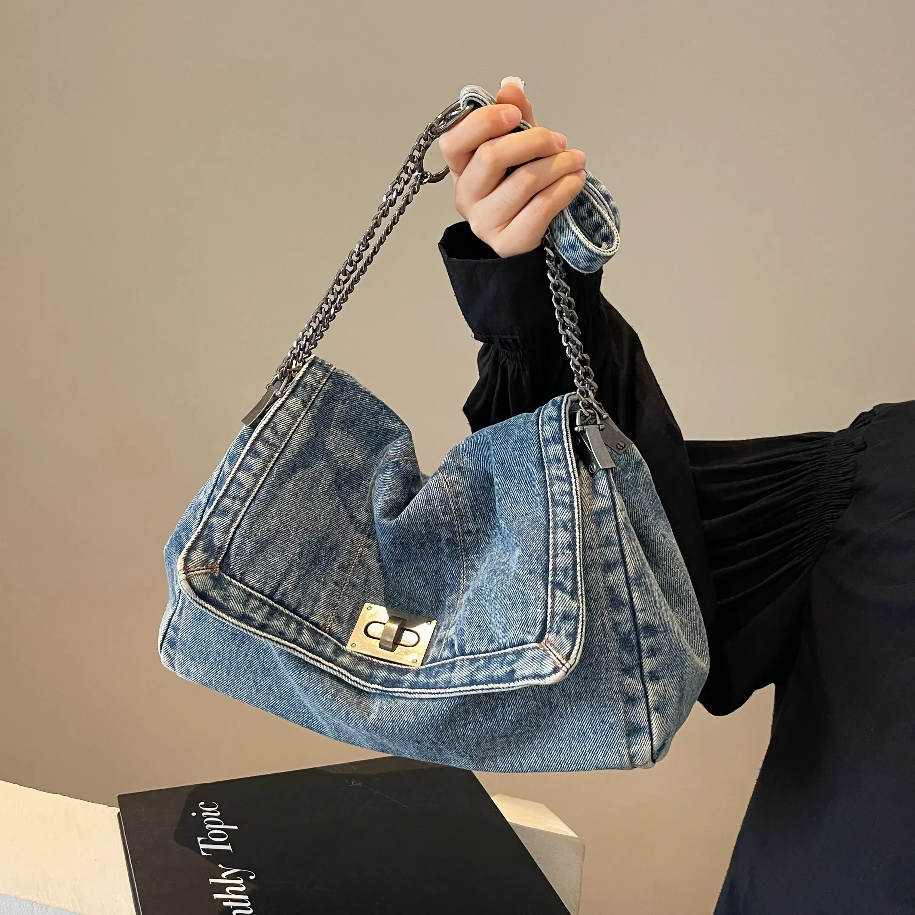 Sac à Bandoulière en Denim pour Femme