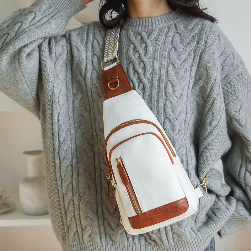 Sac de poitrine en cuir PU souple pour femme