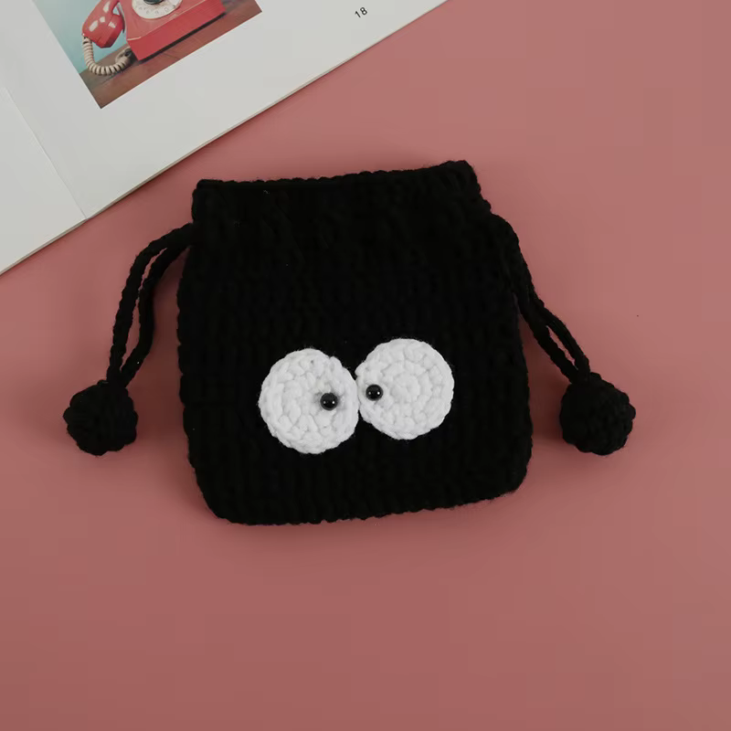 2025 nouveau dessin animé à la mode tissé à la main sac à cordon tisserand fille crochet