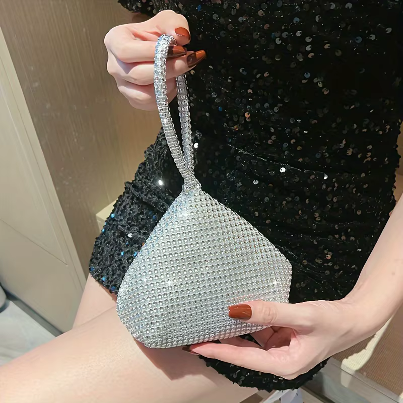 Mini pochette à strass scintillants