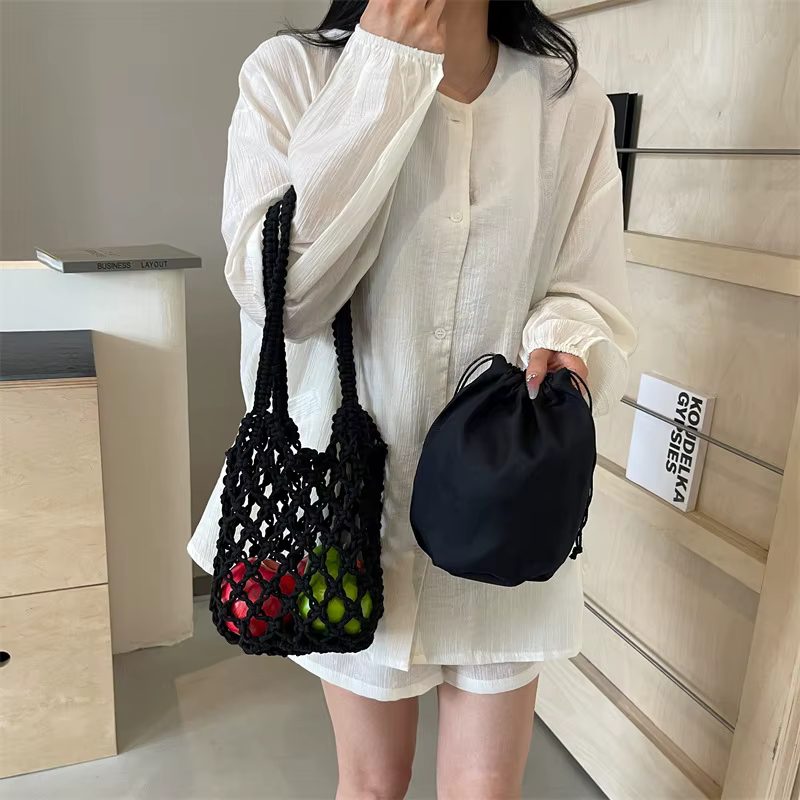Sac à bandoulière en paille pour femme