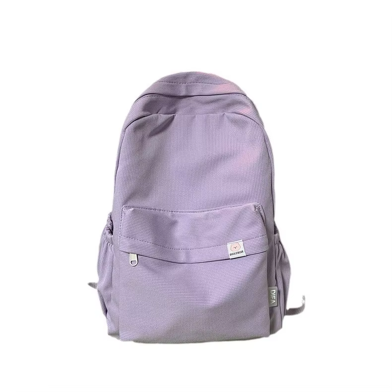 Doux doux fille couleur unie grande capacité étudiant sac à dos nouveau style pour hommes et femmes étudiants simple à la mode