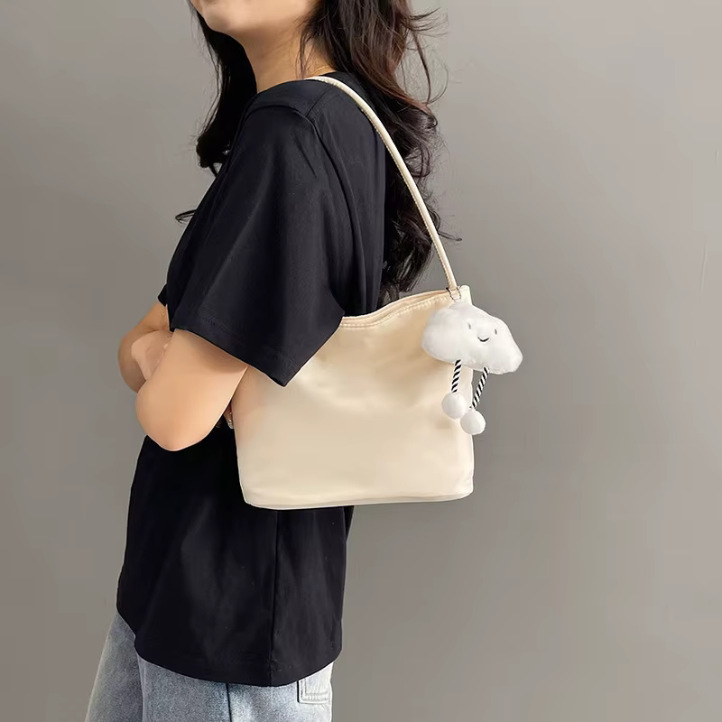 Sac à main - Sac seau en nylon pour porter sous le bras - Sac cadeau - Design coréen de niche - Sac