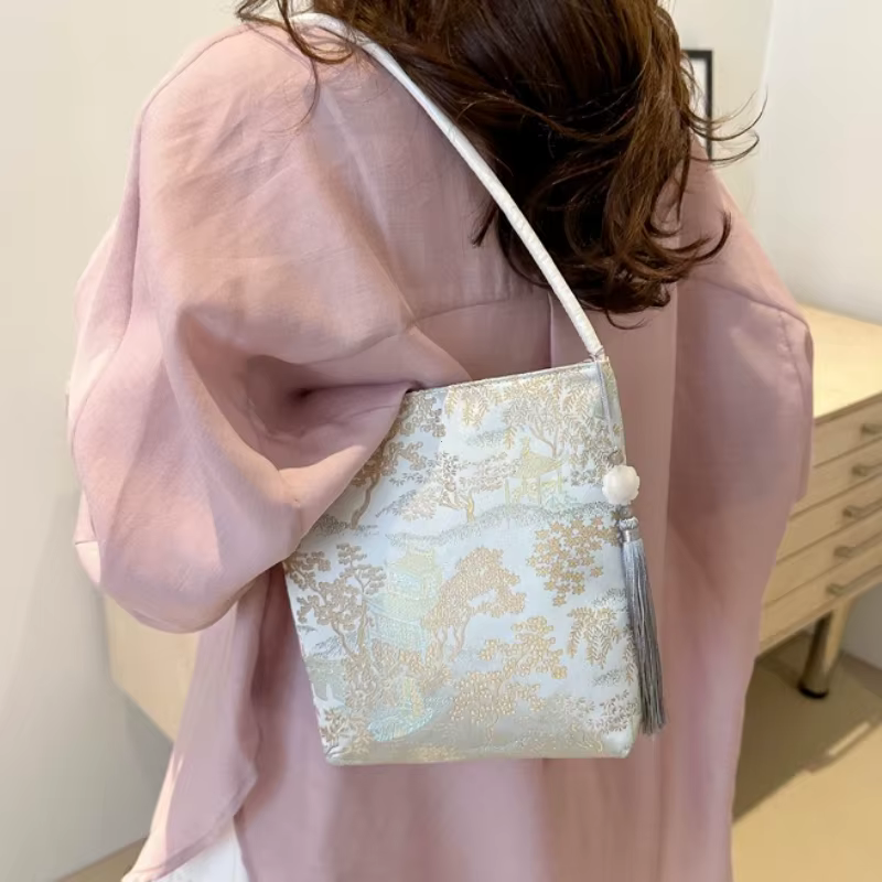 Sac à bandoulière brodé chinois à la mode