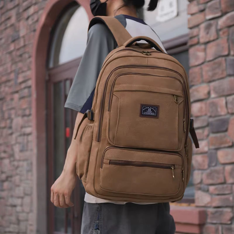 Sac à dos rétro en toile pour hommes