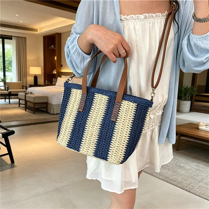 Sac en paille tressé à la main pour femme