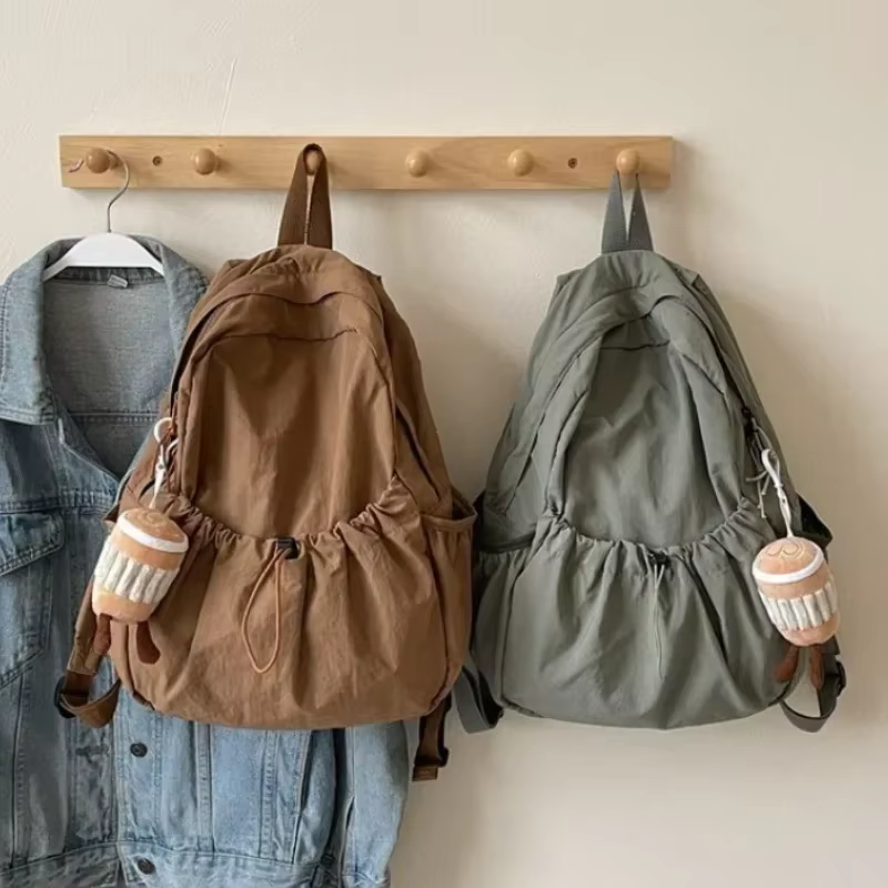 Sac à dos décontracté femmes grande capacité mode Junior lycée étudiant pli cartable sac en tissu coréen voyage sac à dos