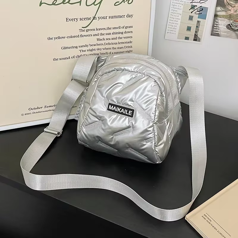 Sacs à bandoulière en PU solide avec fermeture éclair pour femmes