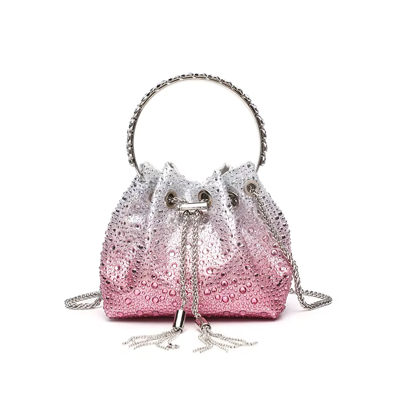 Sac seau en cristal brillant diamant pour femmes