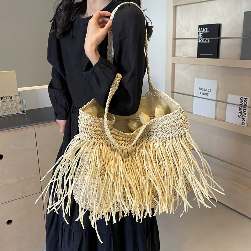 Sacs de plage en paille pour femmes