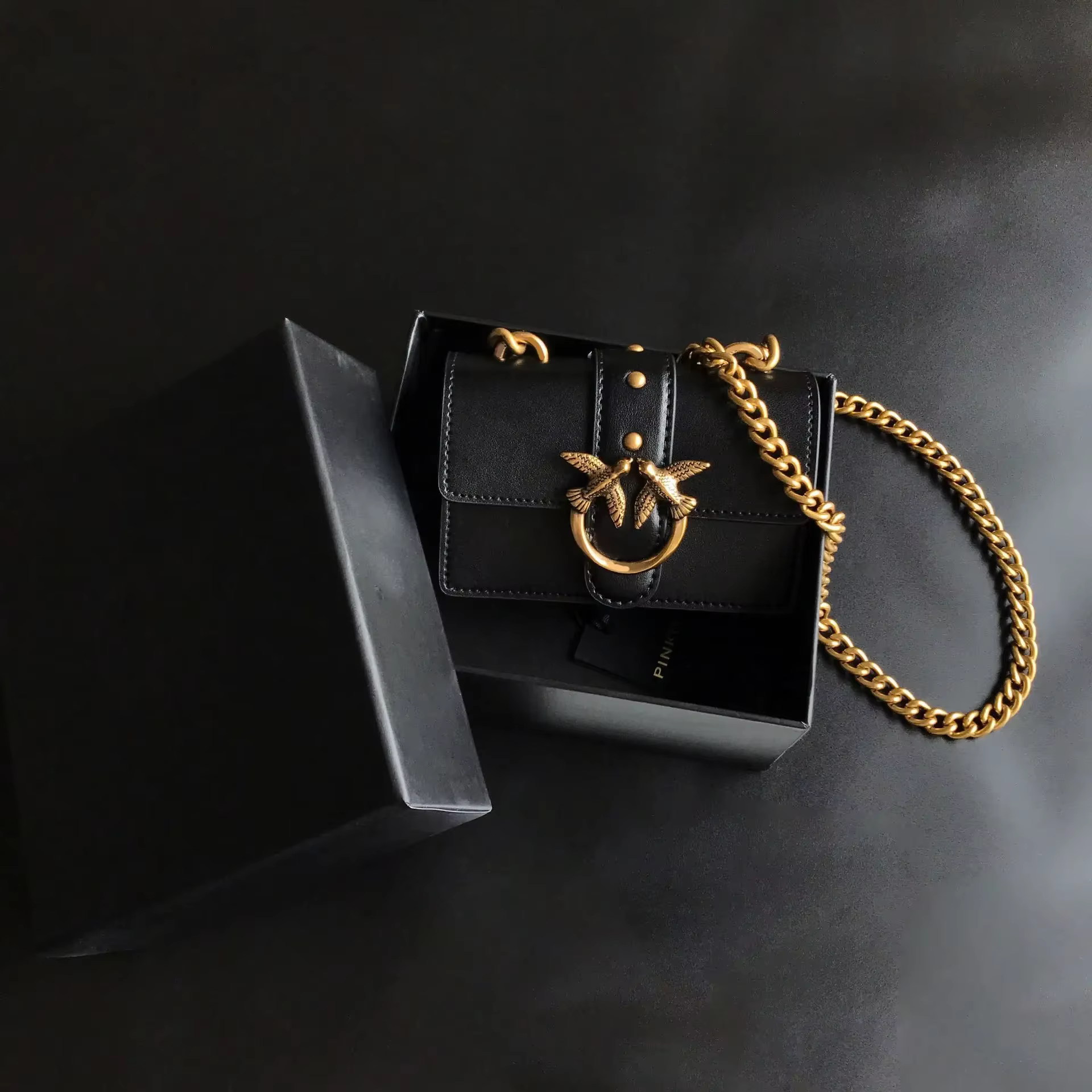 Nouveau sac à main classique ultra-mini en cuir véritable de style pinko