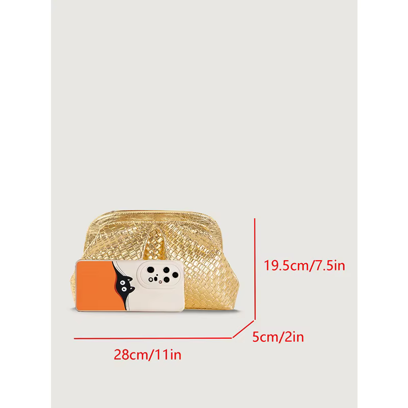 Sac à Texture tissée dorée de haute qualité