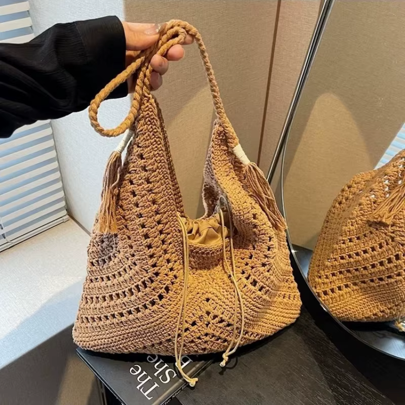 Sac fourre-tout tricoté décontracté pour femme