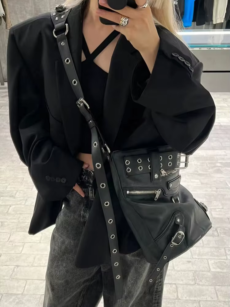 Sac à Main Vintage à Rivets pour Femme