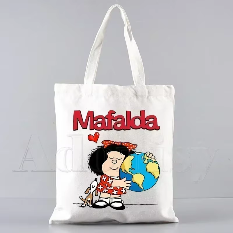 Mafalda – sac de shopping en toile pour femmes des années 90