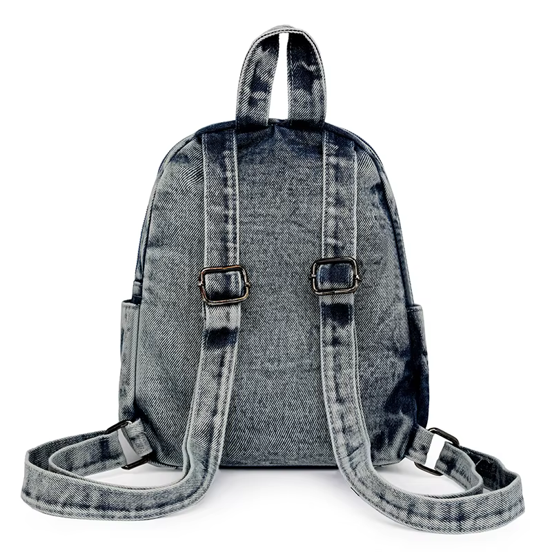Sacs à dos en denim délavé pour femmes