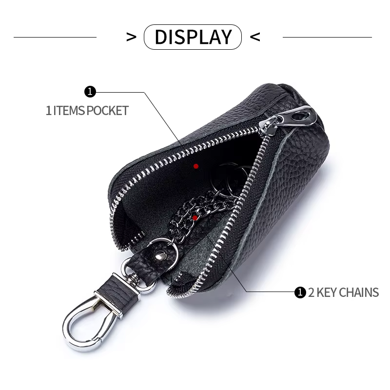Nouvelle mini pochette à clés en cuir pour hommes et femmes, multifonctionnelle, portable, élégante et simple, porte-clés de voiture, mini porte-cartes