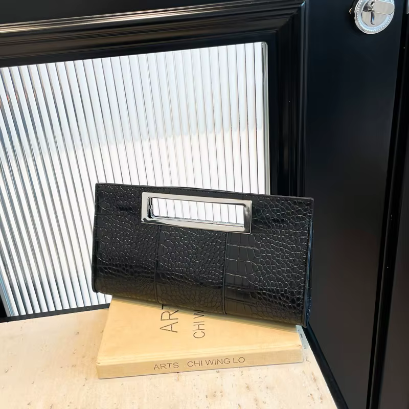Pochette en cuir PU gaufré Crocodile pour femmes