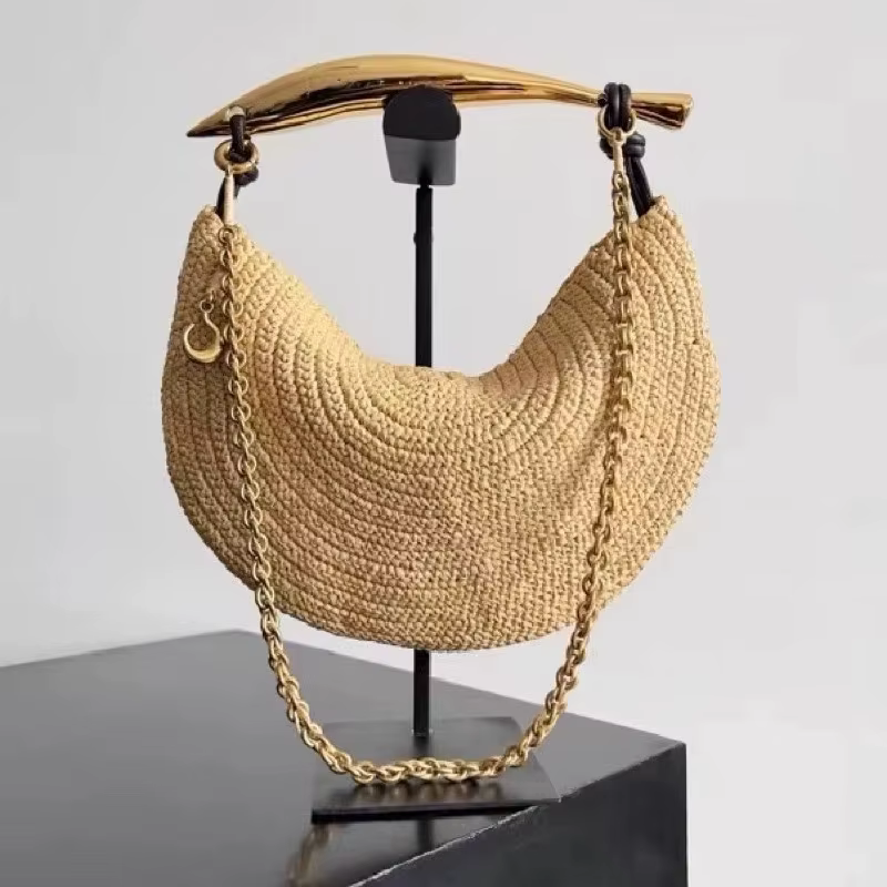 Sacs tissés en paille de plage classiques pour femmes