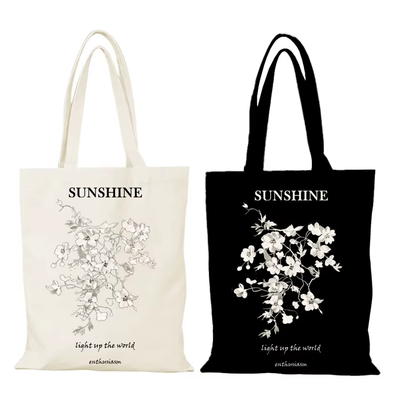 Sac personnalisé mode fleurs tissu sacs pliant sac à provisions